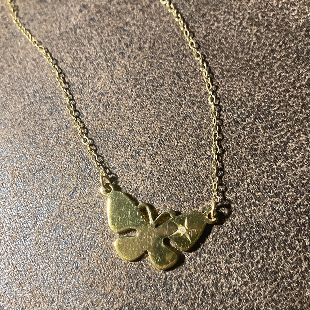 12k GF Vintage Butterfly necklace